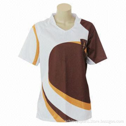 Rugby jersey, 100% polyester woven fabric with sublimation printed